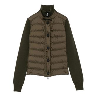 Moncler Cardigan ibrido trapuntato - - Jackets - Donna - Verde - XS