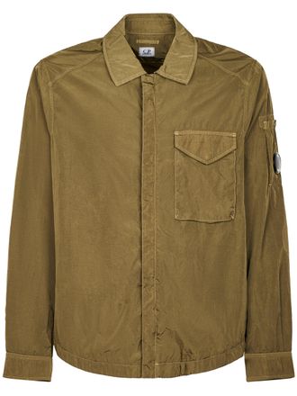 C.P. Company Lightweight Brown Overshirt Jacket with Classic Collar