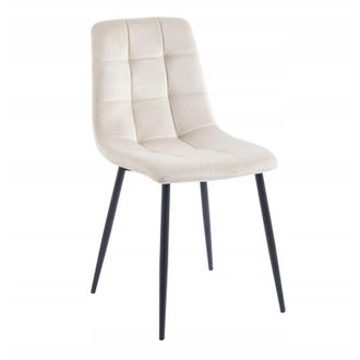 OEM Silla De Terciopelo Beige Claro Para Sal&oacute;n, Acolchada Y Tapizada Furnitex