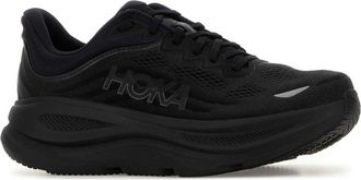 Hoka One One Unisex Black Mesh Bondi 9 Sneakers Blackblack