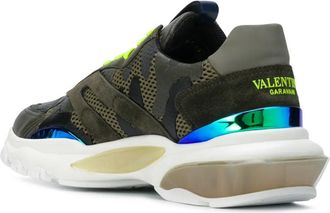 Valentino Garavani Mens Bounce Sneaker Green Leather