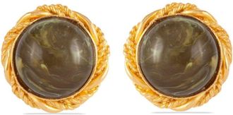 Susan Caplan Vintage 1980s stone-embellished clip-on earrings - women - Gold Plated - One Size