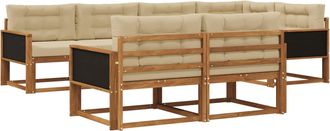 vidaXL Conjunto De Sof&aacute;s De Exterior 8 Uds. Natural Y Beige Vidaxl