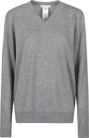 The Row Nian V-Neck Knit Long-Sleeve Top