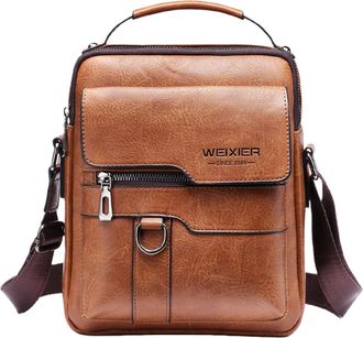 Generic Man Bags for Men Mens Shoulder Bag PU Leather Messenger Bag Pack Business Satchel Side Bag Casual Handbag for Men Working Shopping School Daily Use (A