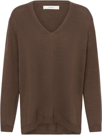 Inwear Devaiw Pullover - Dames - V-hals truien - Bruin - XS - Katoen - Truien & Vesten