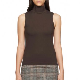 Rag & Bone Womens Irina Ponte Turtleneck Tank Top In Brown