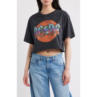 Junk Food AC/DC 1979 Graphic Crop T-Shirt in Black at Nordstrom, Size X-Small