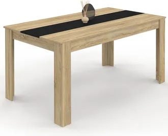 IDMarket Tavolo Da Pranzo Georgia Per 8 Persone In Finto Faggio E Nero 160 Cm