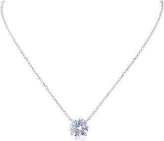 Kenneth Jay Lane Round Cubic Zirconia Pendant Necklace in Rhodium Plated at Nordstrom