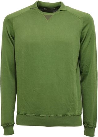 Alpha Studio Vintage Groene Trui Gemaakt in Itali&euml; - Heren - Ronde hals truien - Groen - M - Truien & Vesten