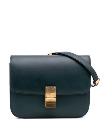 Celine 2018 medium kalfsleren Classic Box crossbodytas - Groen