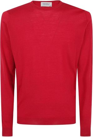 John Smedley Lundy Ronde Hals Trui - Heren - Ronde hals truien - Rood - XL - Wol - Truien & Vesten