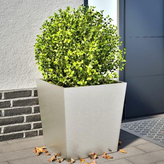 Berkfield Home Garden Planters 50x50x50 cm 2 pcs Stainless Steel in Black | Size: 50 x 50 x 50 cm