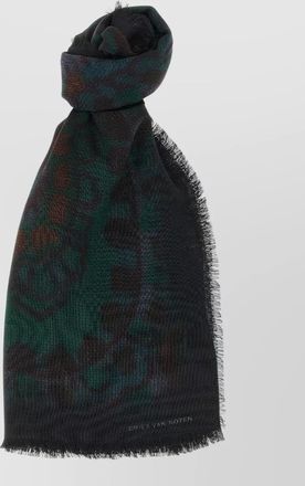Dries Van Noten wool printed scarf