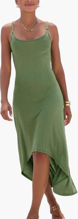 Lascana Strap Detail High Low Dress in Green at Nordstrom, Size 14
