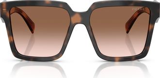 Prada 57mm Square Sunglasses in Brown Gradient at Nordstrom