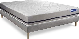 Actisom Somier Gris + Colch&oacute;n Con Espuma Viscoel&aacute;stica 150 X 190