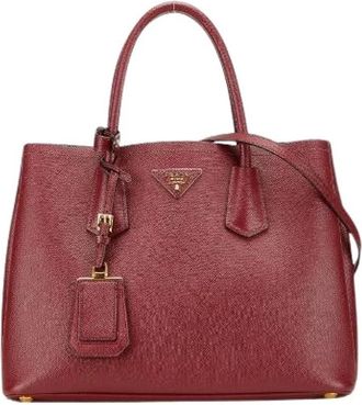 Prada Pre-owned Handbags, female, Red, Size: ONE SIZE Pre-owned Leather Handbag