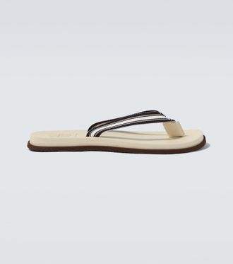 Brunello Cucinelli Striped thong sandals