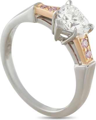 Harry Winston Platinum, 18K Rose Gold 0.72ct Diamond Ring 5211