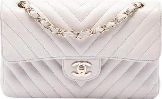 Chanel Pre-owned Vintage Double Flap Shoulder Bag - Dames - Vintage Schoudertas - Wit - ONE Size - Leer - Vintage
