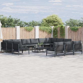 Berkfield Home Garden Sofa Set 14 pcs Anthracite Steel
