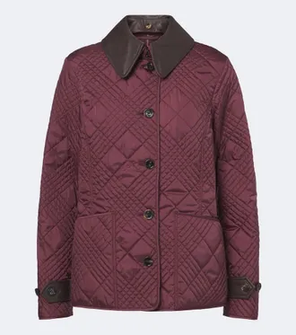 Burberry Fernleigh leather-trimmed quilted jacket