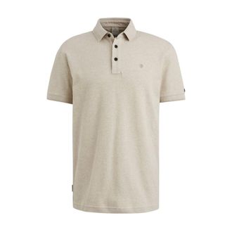 Cast Iron Korte mouw polo popcorn jersey - Heren - Tops - Beige - Maat: 3XL Jersey