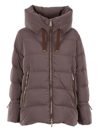 Moorer Gadia hooded puffer jacket - women - Polyester/Polyamide - 36 - Brown