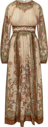 Zimmermann Indra Waisted Maxi Jurk - Dames - Maxi kleedjes - Veelkleurig - M - Katoen - Kleedjes