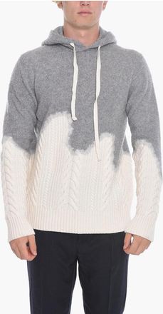Altea Two-Tone Virgin Wool Sweater with Hood size L