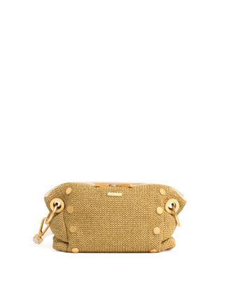 Hammitt Hammitt Daniel Crossbody Clutch Calla Lily White Raffia Brushed Gold Sml