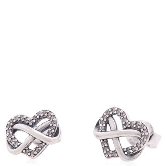 Pandora Infinity Heart Sterling Silver Stud Earrings