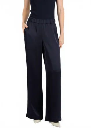 Margittes Irma Satin Pants In Navy
