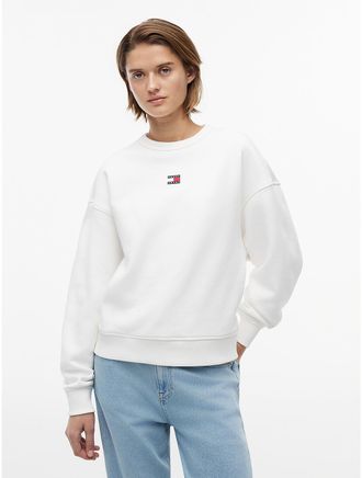 Tommy Hilfiger Womens Tommy Jeans Boxy Fit Sweatshirt - White - XL