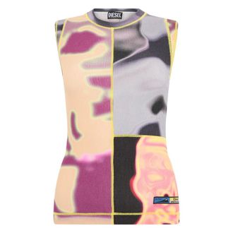Diesel Top sin mangas con estampado abstracto - Tops - Mujer - Amarillo - S