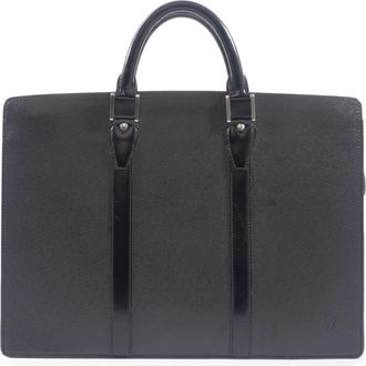 Louis Vuitton Taiga Black Taiga Leather Briefcase (Pre-Owned)