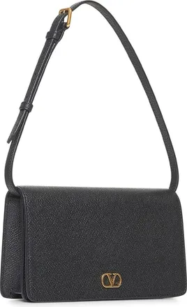 Valentino Garavani Womens Mini Shoulder Bag Vlogo Signature Black Calf Leather