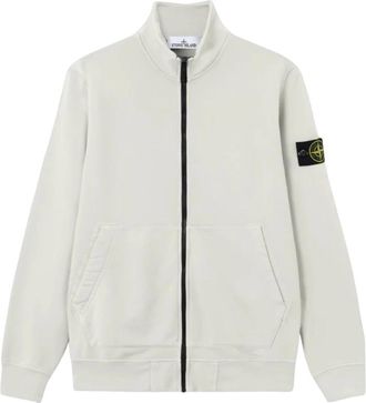 Stone Island Hoodies & sweatvesten, Heren, Grijs, S, Katoen, Cotton Fleece Zip Up Sweater