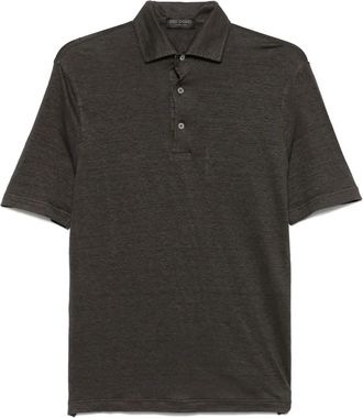 Dell'Oglio Polo leggera in lino - Marrone