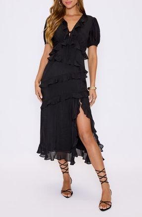 VICI Collection Noir Nights Ruffle Dress in Black at Nordstrom, Size X-Large