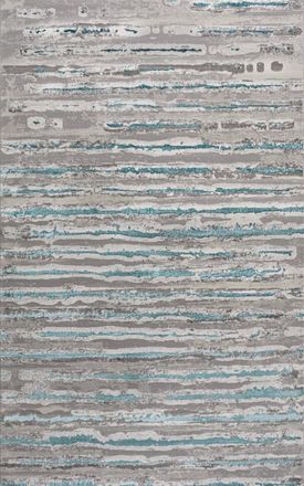 Jonathan Y Designs Batten Modern Stripe Area Rug in Gray/turquoise at Nordstrom, Size 2Ft 0In X 8Ft 0In