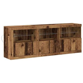Berkfield Home Sideboard with LED Lights Old Wood 181.5x37x67 cm Engineered Wood in Brown