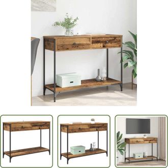 vidaXL Tavolo con cassetto - Tavolo consolle con cassetto Legno vecchio 100 x 34,5 x 75 cm