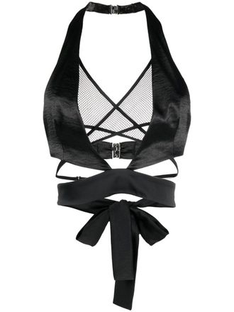 Dsquared2 wrap-around halter-neck top - women - Polyester - 38 - Black