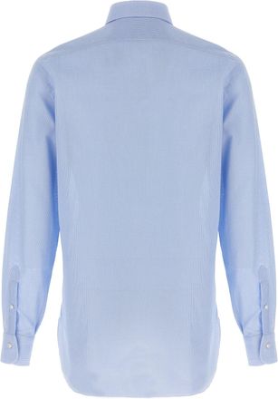 Barba Honeycomb Cotton Shirt - Light Blue