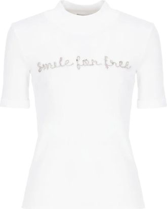 PANICALE T-shirt con paillettes - Bianco