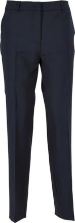 Max Mara Pure Wool Stretch Broeken - Dames - Slim Fit Broeken - Blauw - L - Wol - Broeken