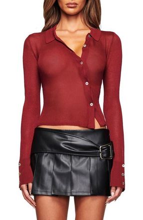 I.AM.GIA Davina Asymmetrical Rib Knit Top in Wine Red at Nordstrom, Size Xx-Small